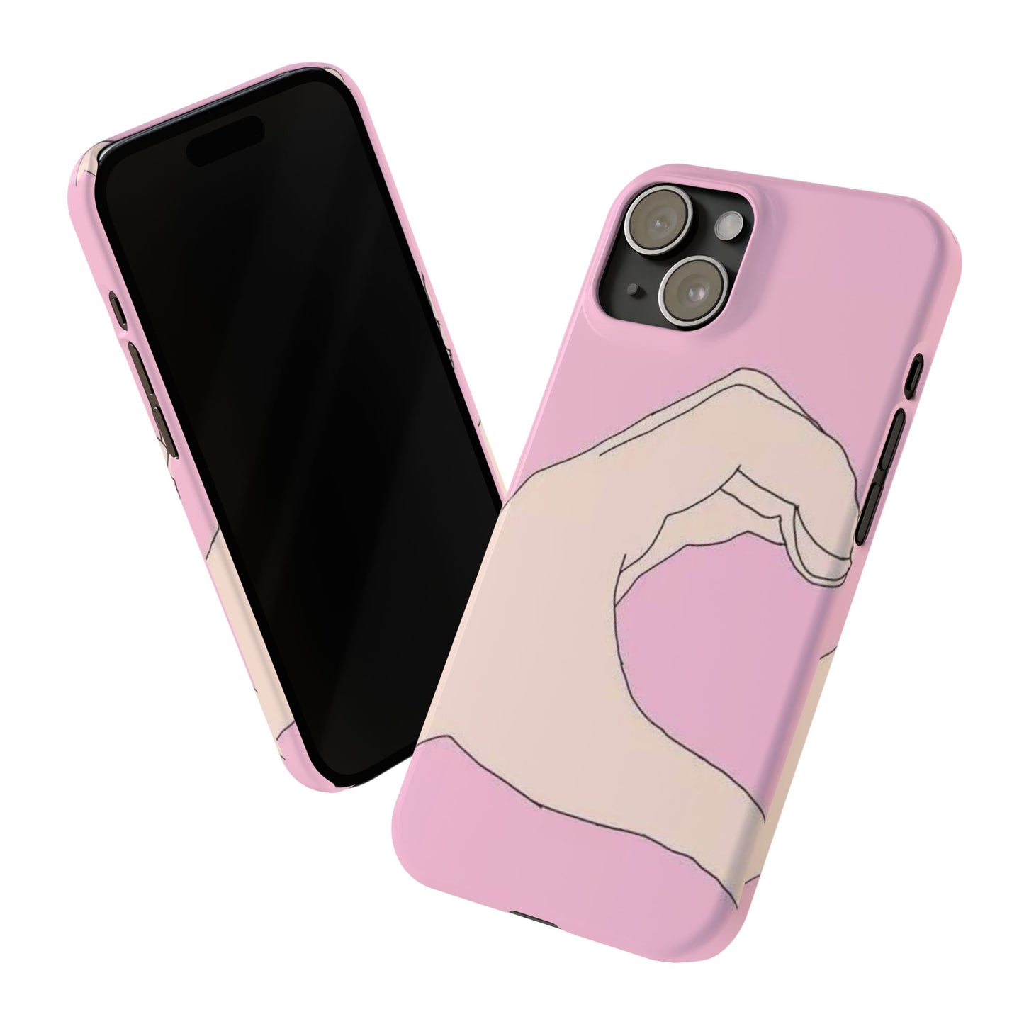 Cute Hand Heart Slim Phone Case - Stylish and Unique Phone Accessory