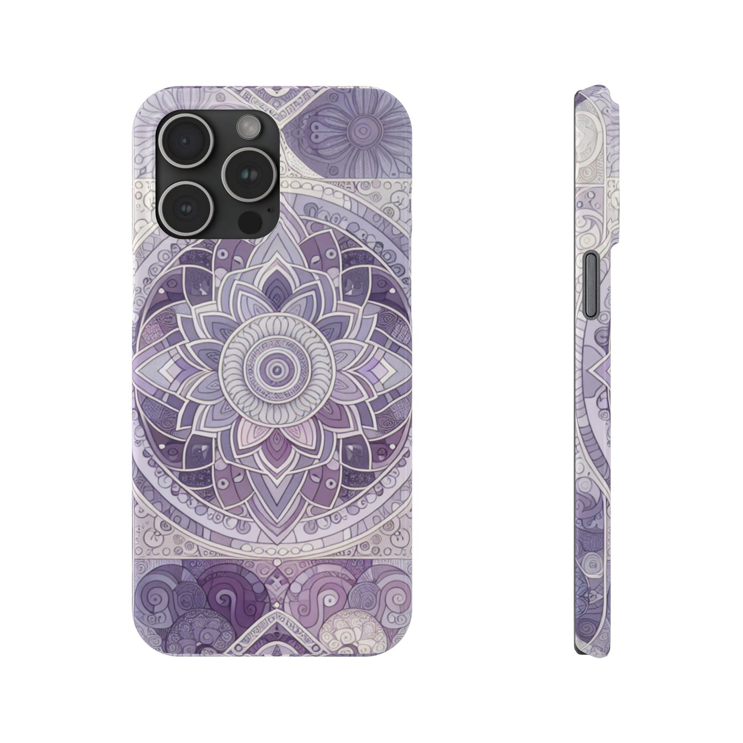 Elegant Mandala Slim Phone Case – Purple Harmony Design