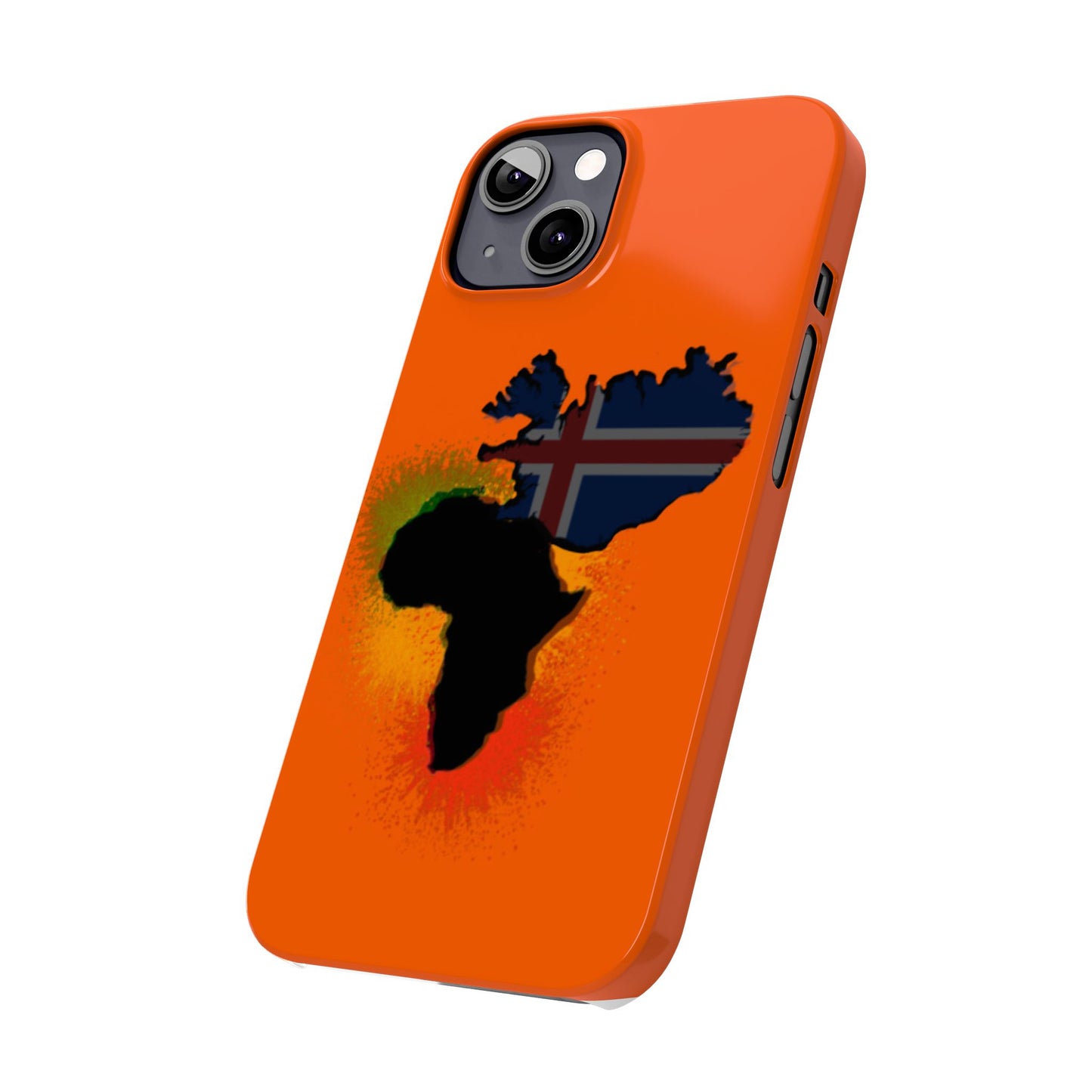 Bold African Map Slim Phone Case with Icelandic Flag