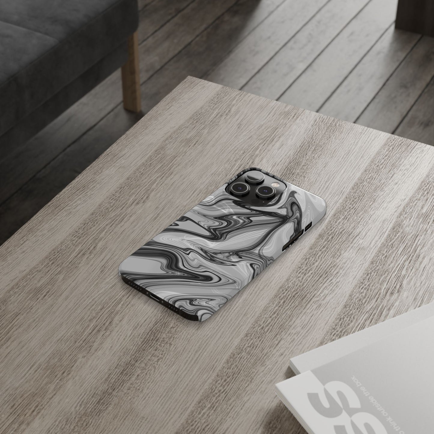 Stylish Black and Gray Abstract Slim Phone Case