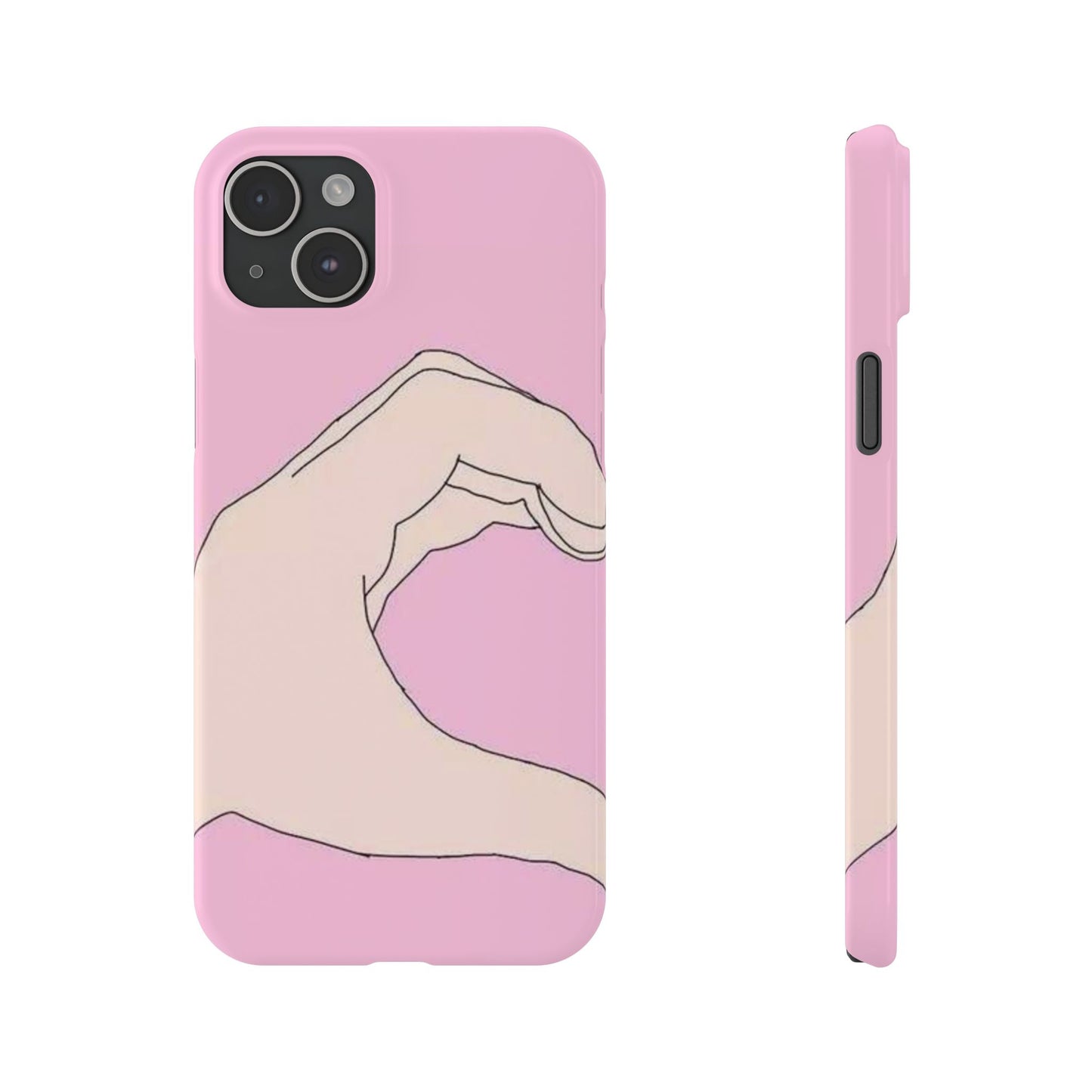 Cute Hand Heart Slim Phone Case - Stylish and Unique Phone Accessory