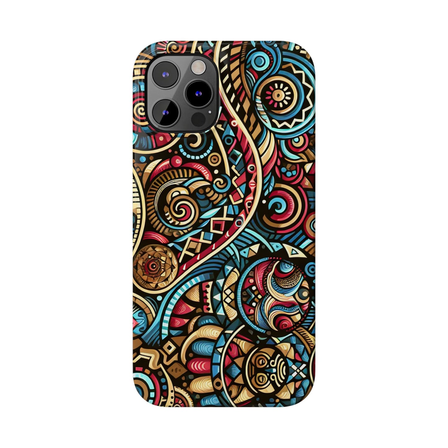 Vibrant Bohemian Slim Phone Case - Artistic Swirl Design