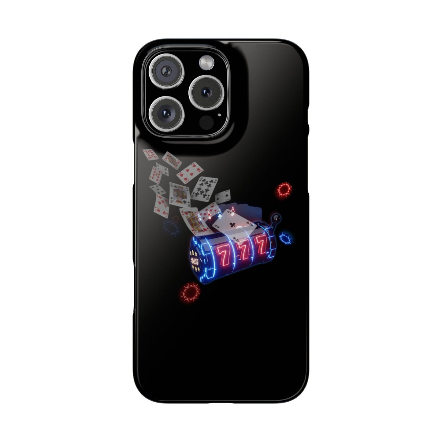 Lucky 777 Slim Phone Case - Casino Vibe, Perfect for Gamblers and Card Players