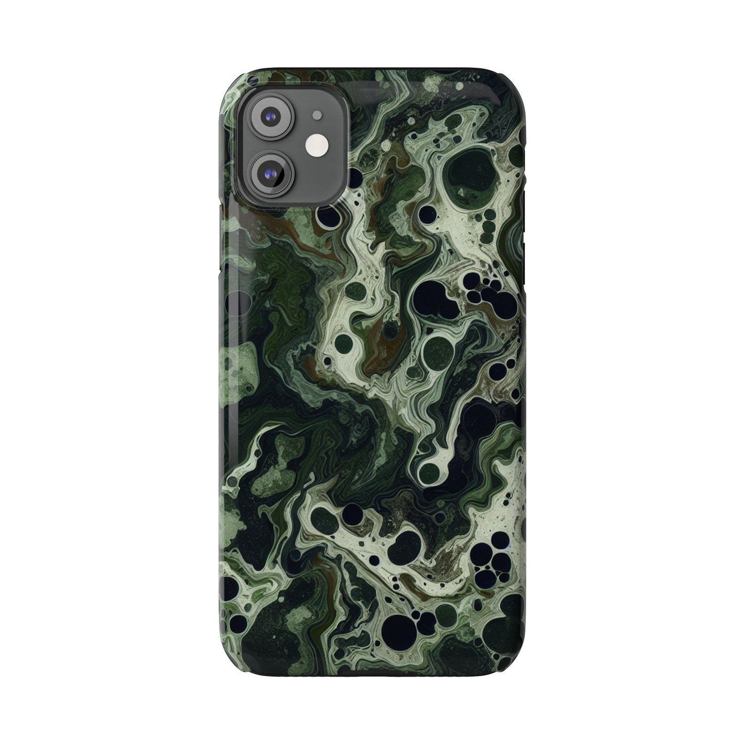 Marbled Green Slim Phone Case - Stylish Protection for Nature Lovers