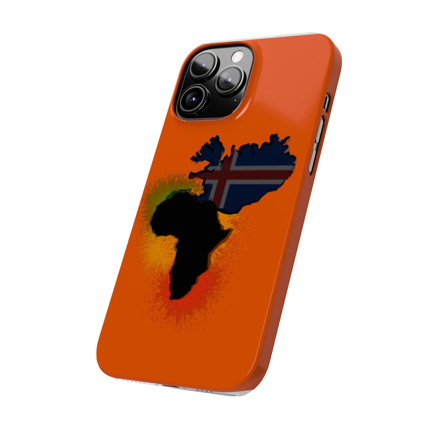 Bold African Map Slim Phone Case with Icelandic Flag