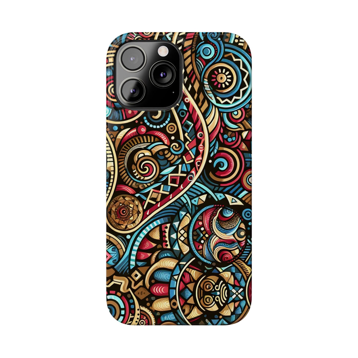 Vibrant Bohemian Slim Phone Case - Artistic Swirl Design