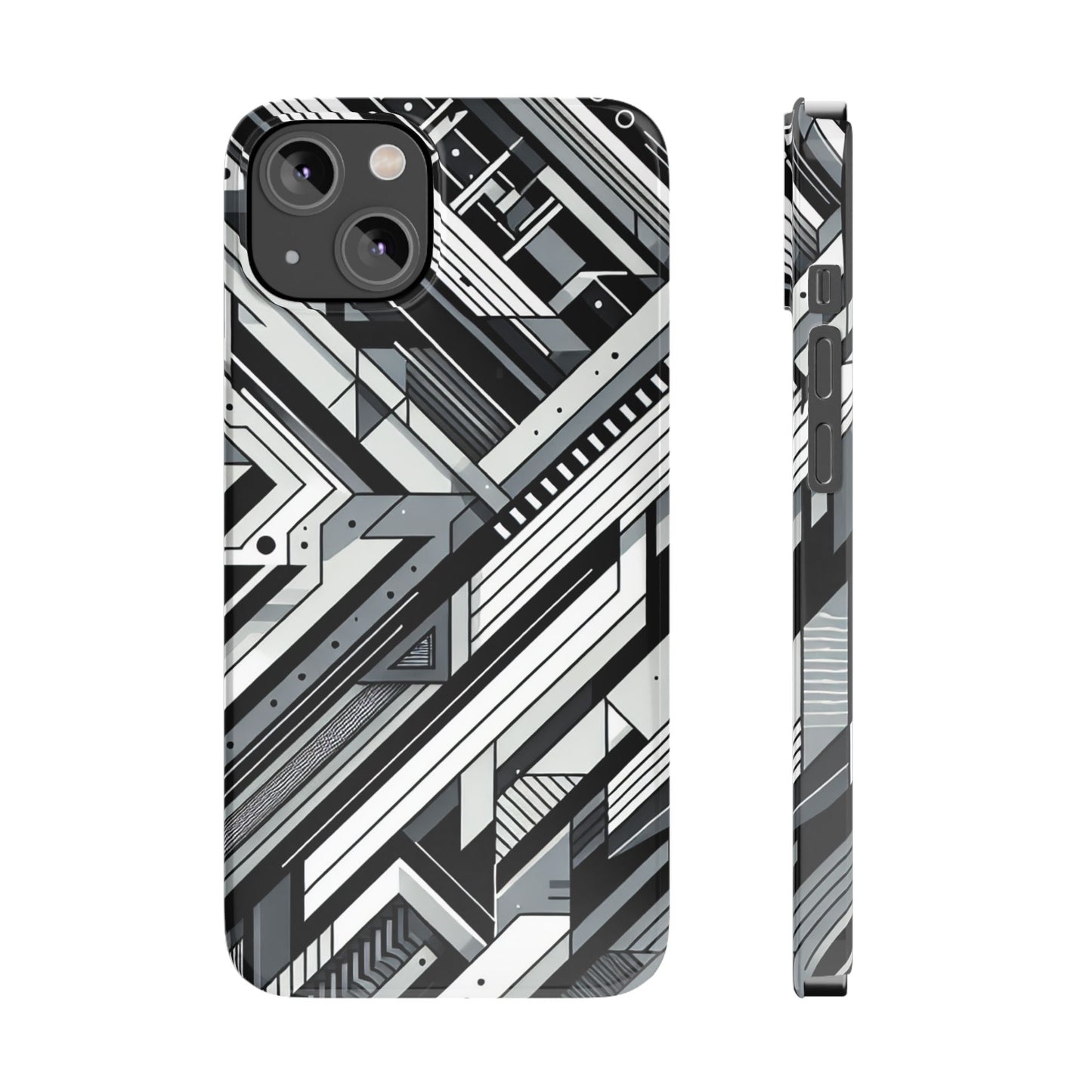 Modern Geometric Slim Phone Case - Stylish Abstract Design