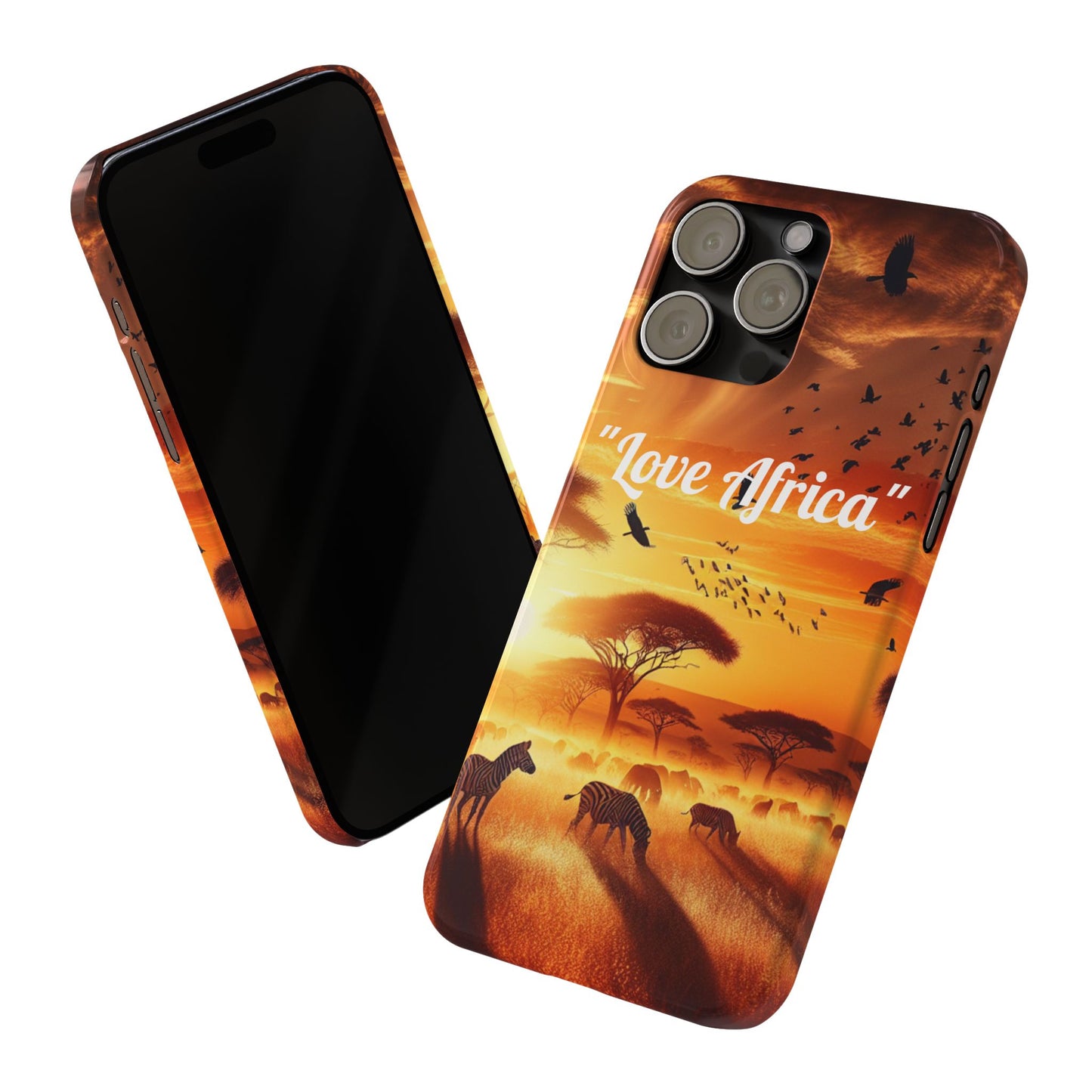 Slim Phone Case - "Love Africa" Sunset Design - Perfect Gift for Nature Lovers