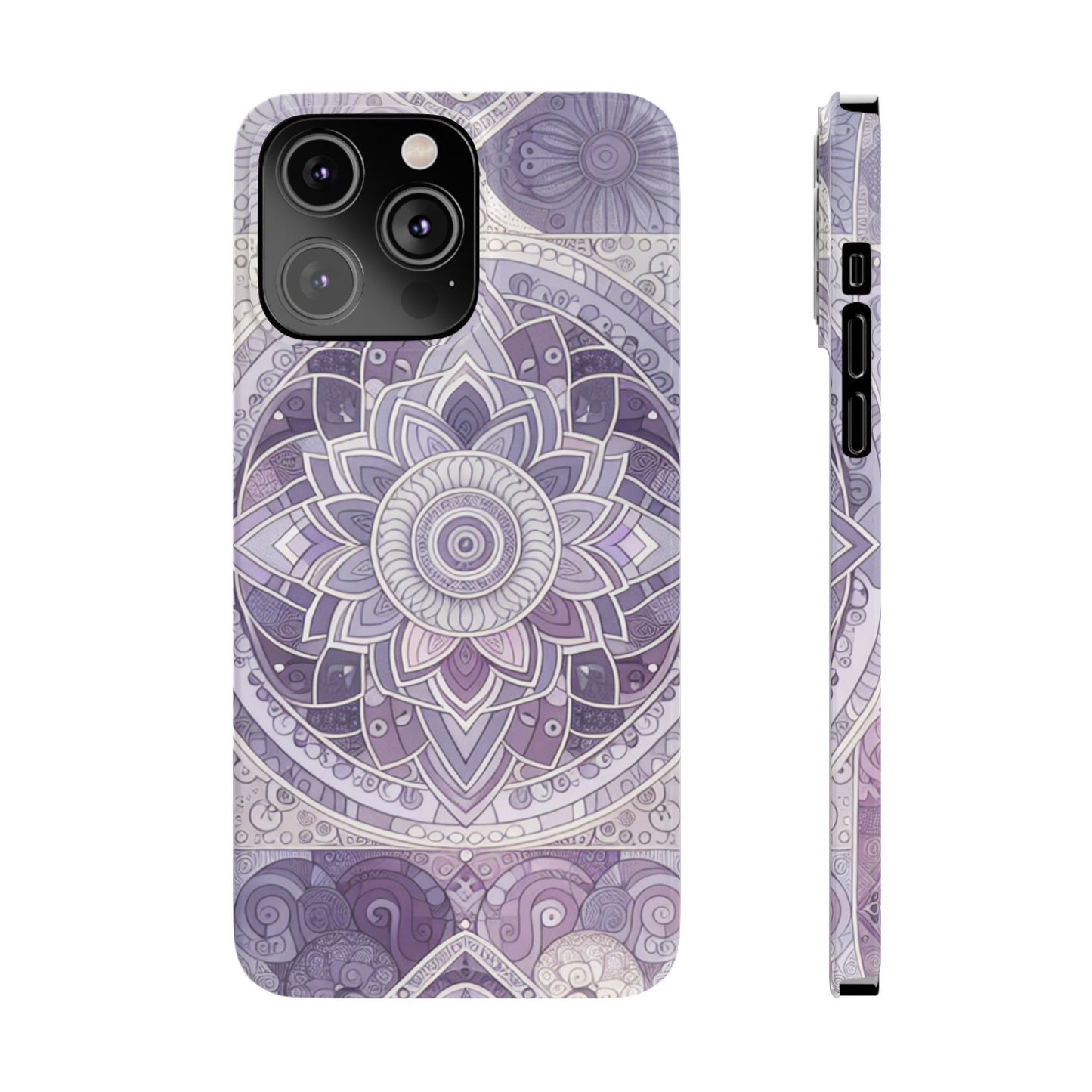 Elegant Mandala Slim Phone Case – Purple Harmony Design