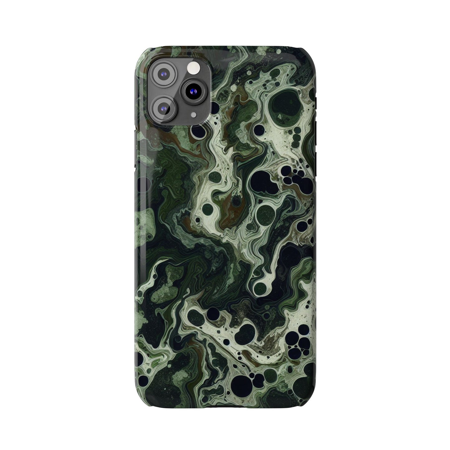 Marbled Green Slim Phone Case - Stylish Protection for Nature Lovers