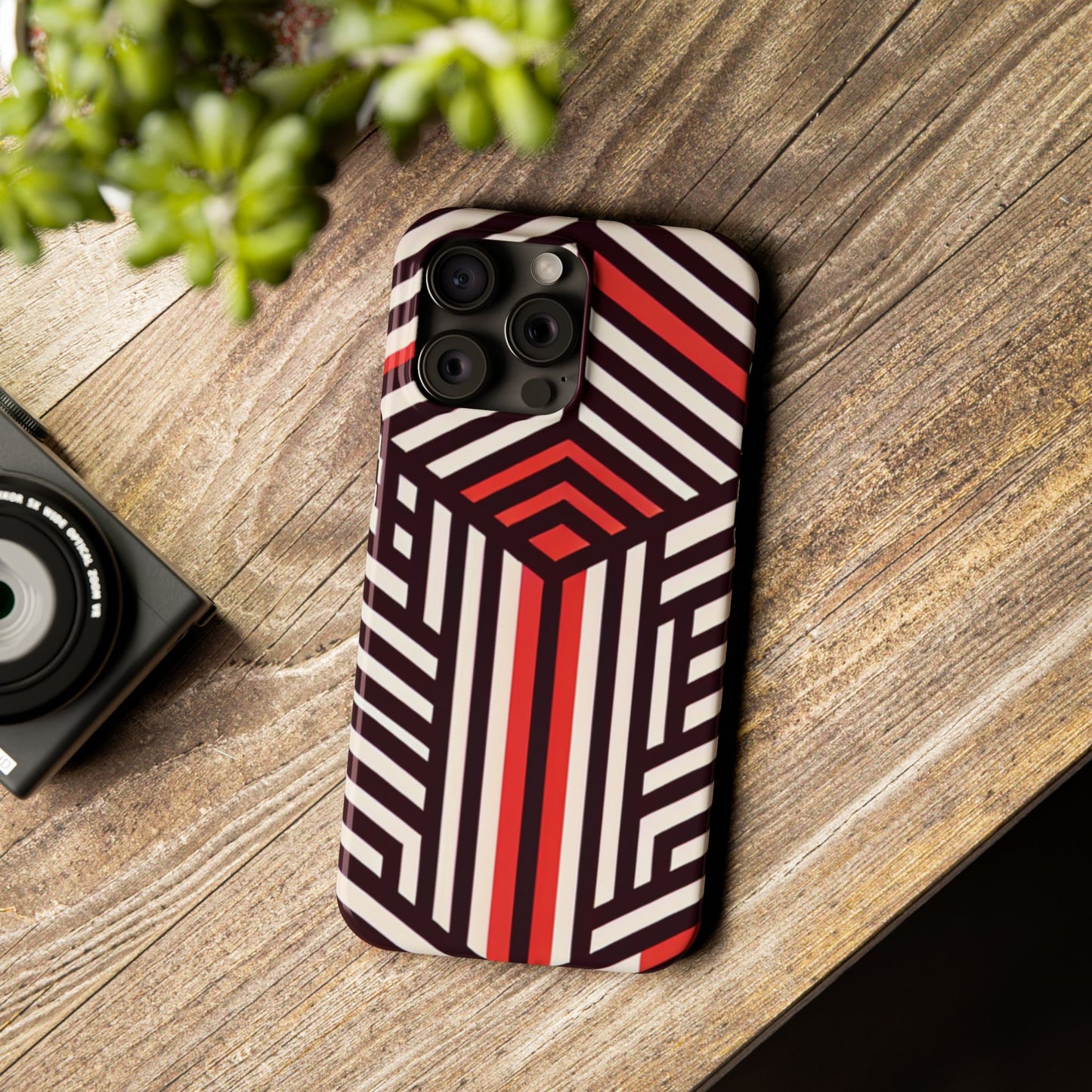 Geometric Slim Phone Case - Modern Abstract Design for Minimalist Style