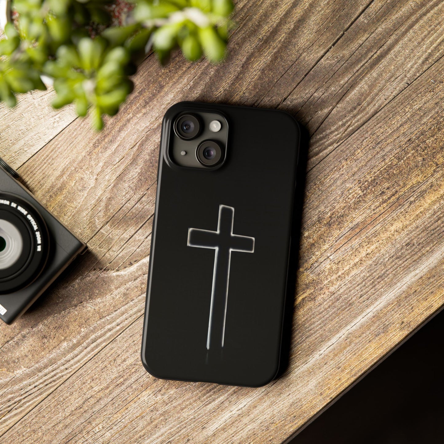 Inspirational Slim Phone Case with Cross Design