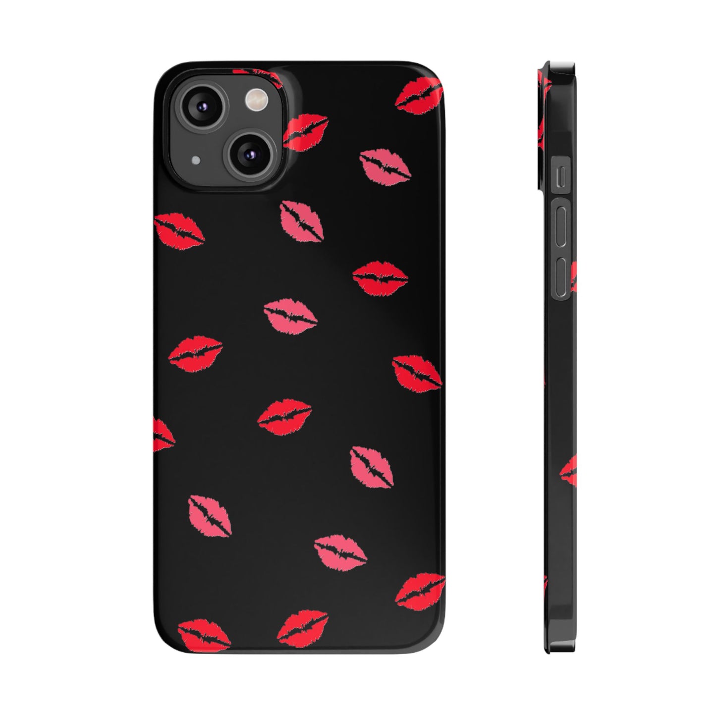 Kiss Mark Slim Phone Case - Chic Lip Print Design for Fashion Lovers