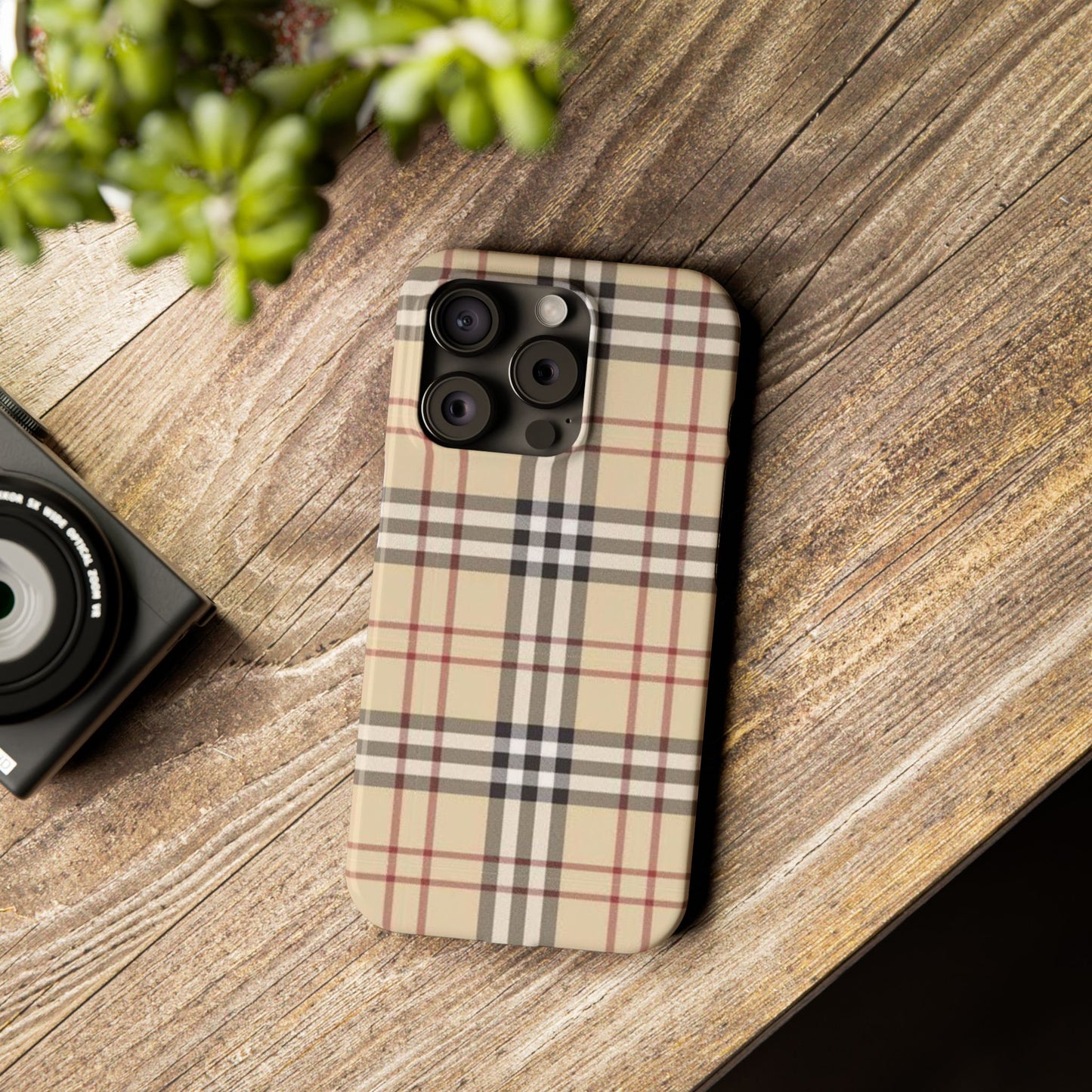 Classic Plaid Slim Phone Case - Stylish and Durable Protective Cover