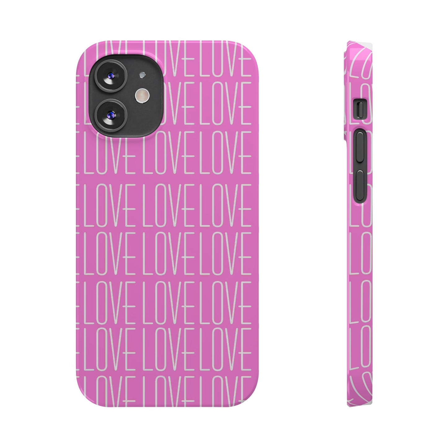 Pink Love Slim Phone Case - Perfect Gift for Valentine's Day, Anniversaries, and Loving Moments