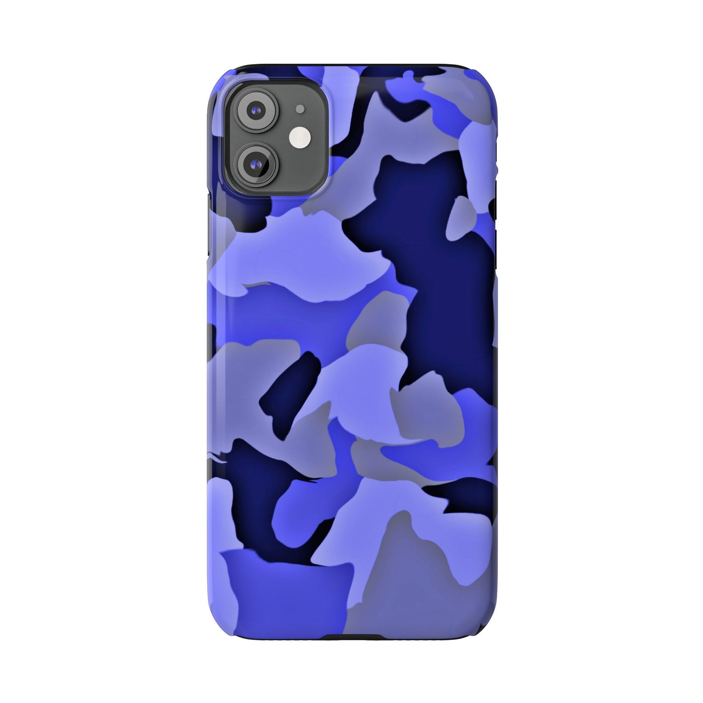 Stylish Slim Phone Case - Blue Abstract Camo Design for Trendsetters