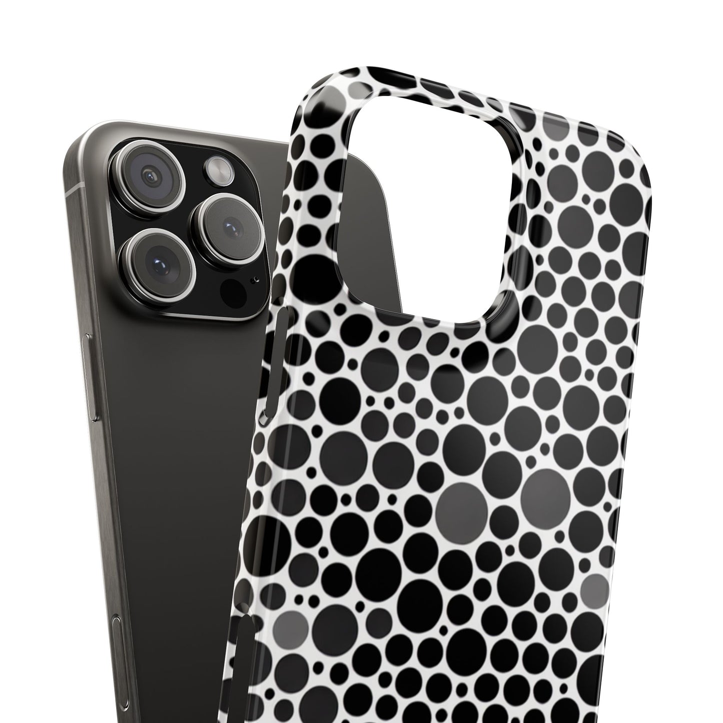 Modern Black Polka Dot Slim Phone Case - Stylish & Protective Cover