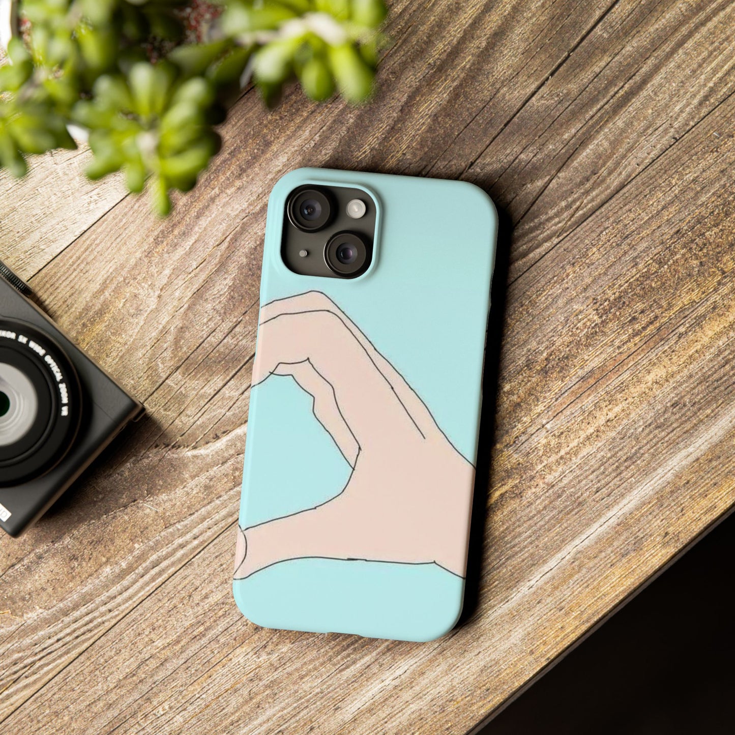 Artistic Heart Gesture Slim Phone Case - Perfect Gift for Loved Ones