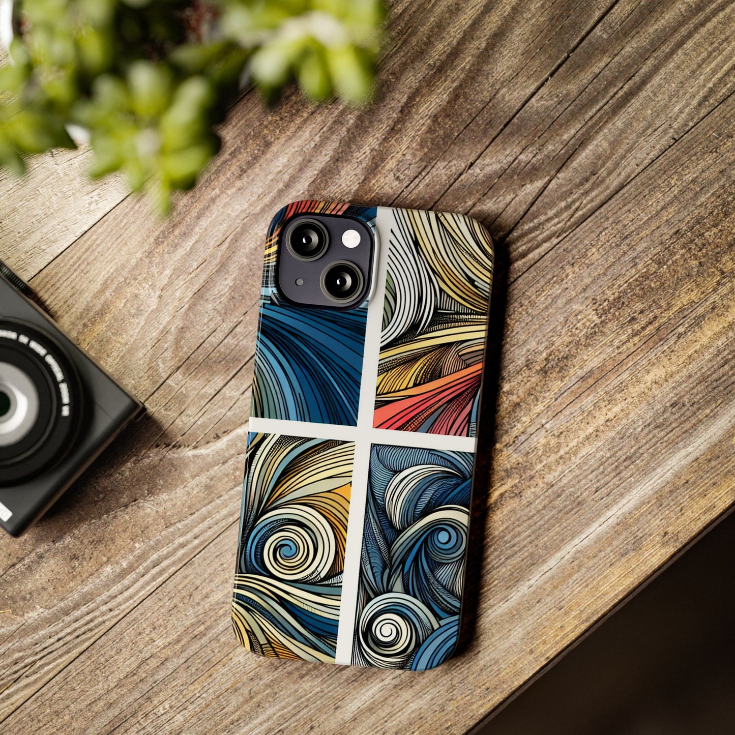 Artistic Slim Phone Cases - Colorful Swirl Design for Creative Souls