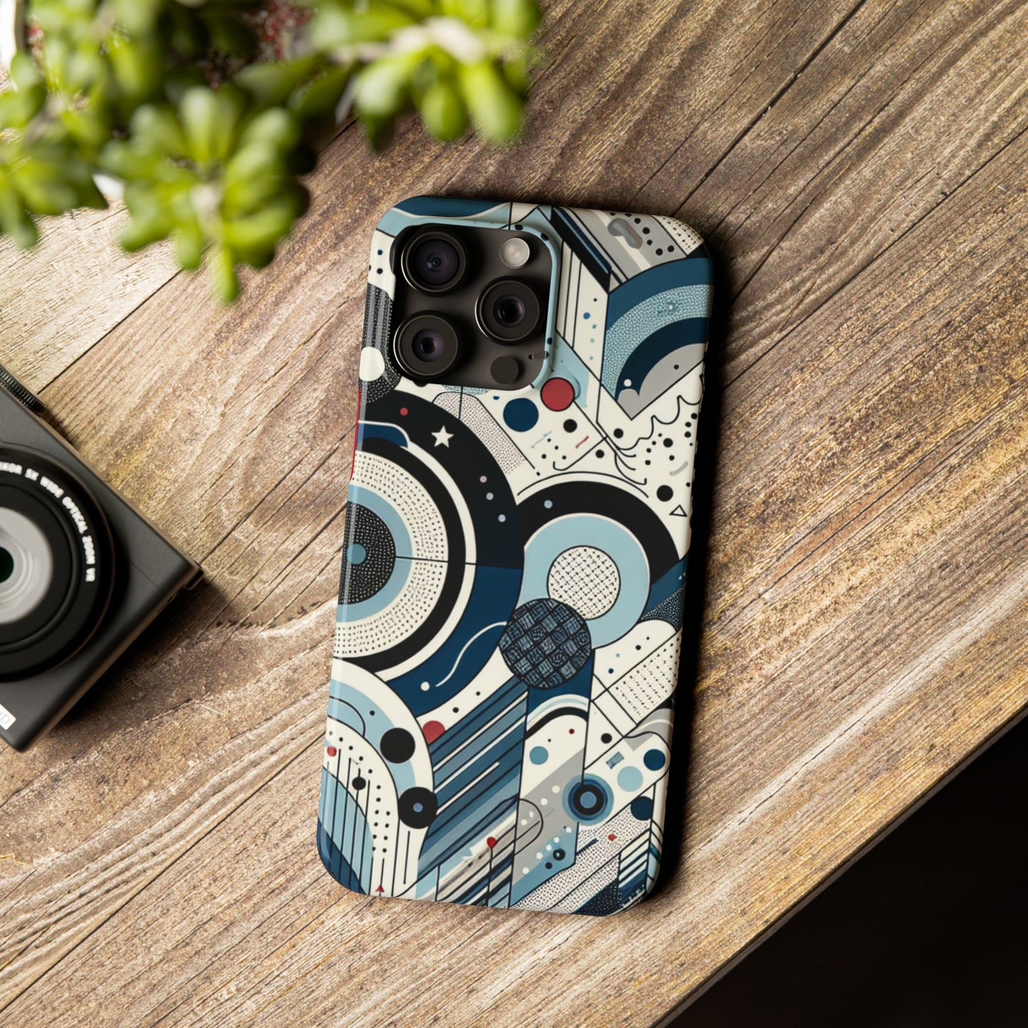 Stylish Geometric Slim Phone Case - Modern Abstract Design