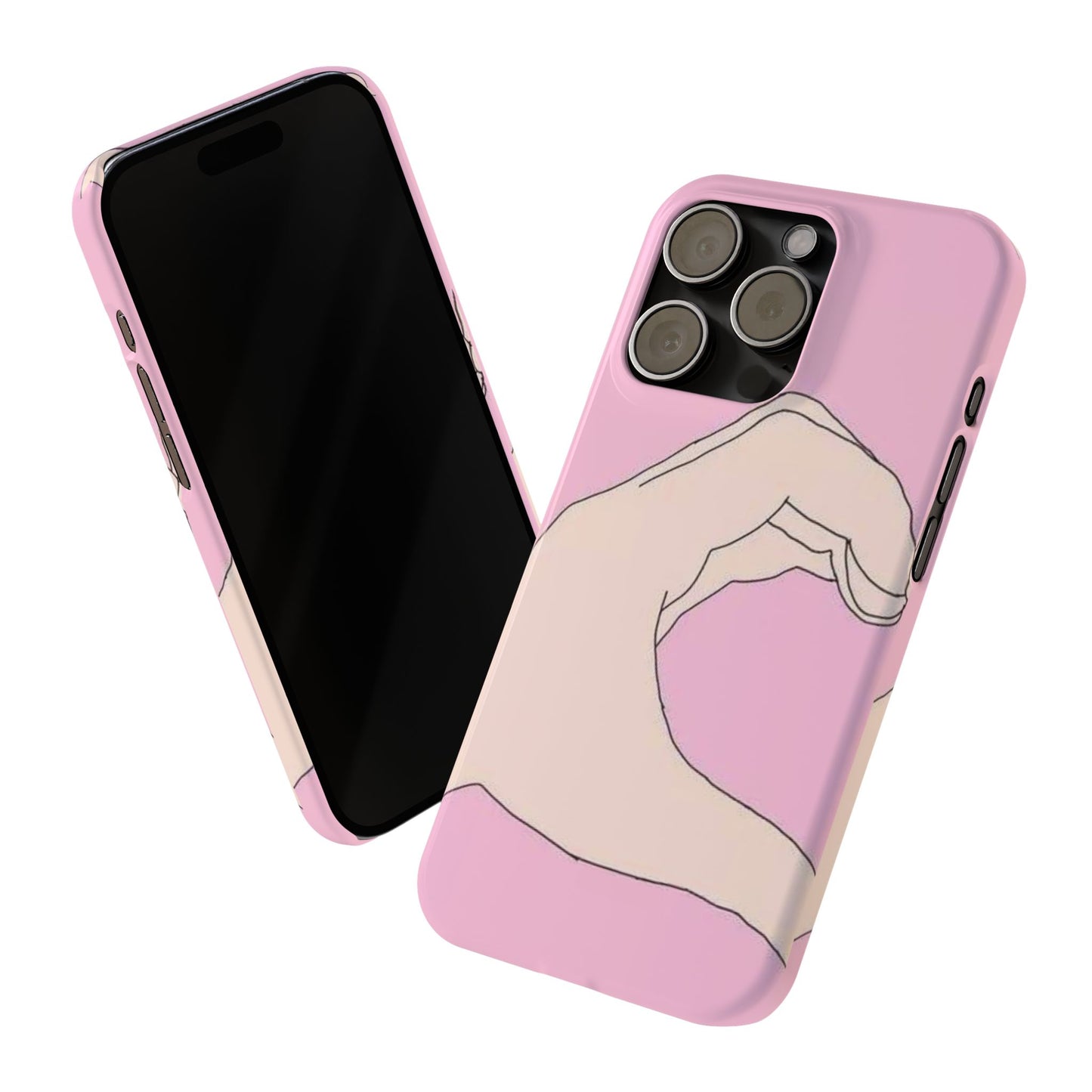 Cute Hand Heart Slim Phone Case - Stylish and Unique Phone Accessory