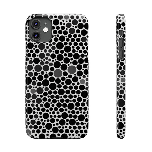 Modern Black Polka Dot Slim Phone Case - Stylish & Protective Cover