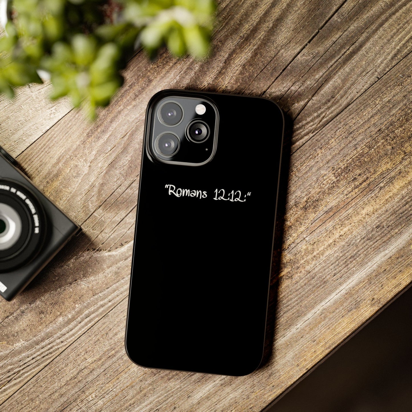 Bible verse "Romans 12:12" iPhone Case