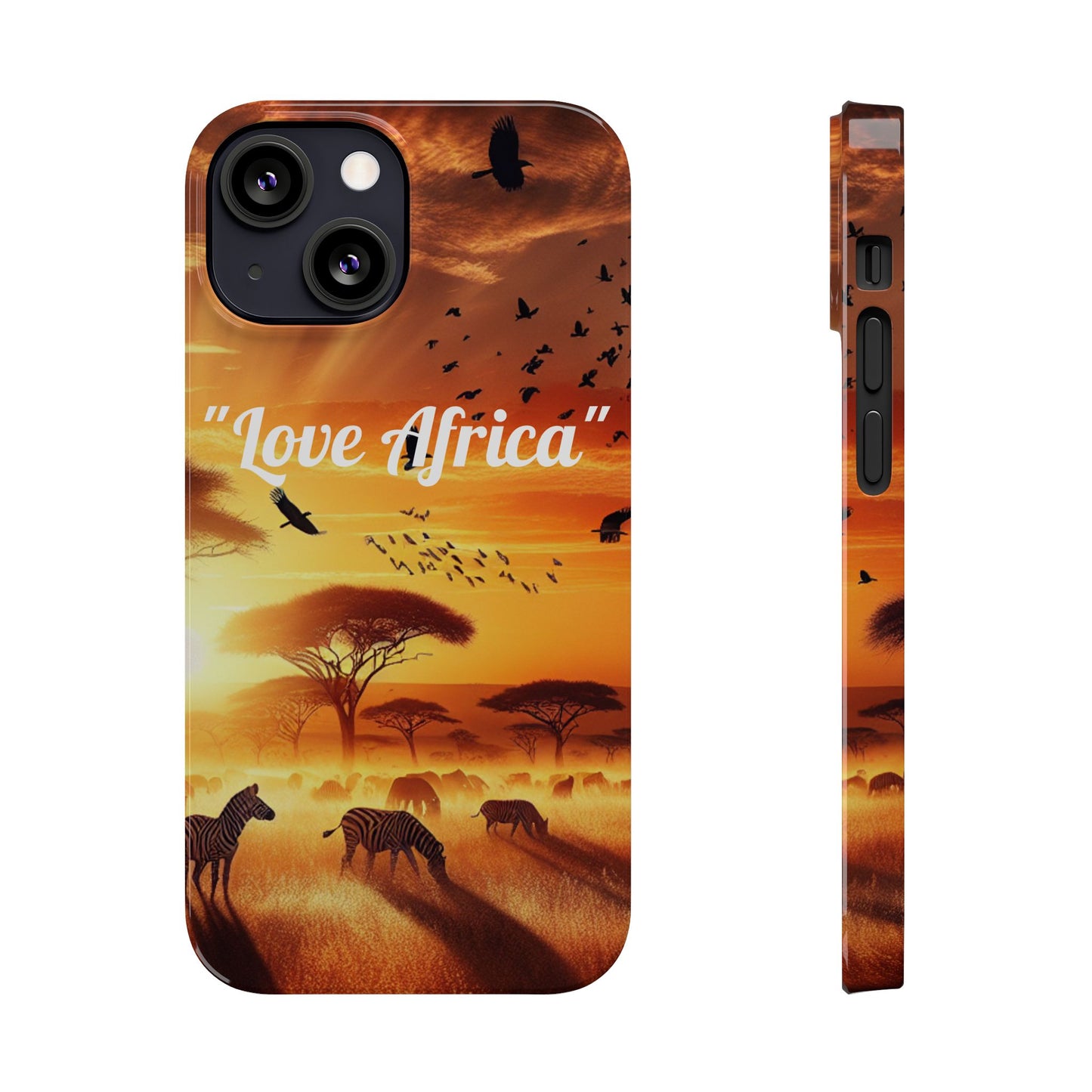 Slim Phone Case - "Love Africa" Sunset Design - Perfect Gift for Nature Lovers