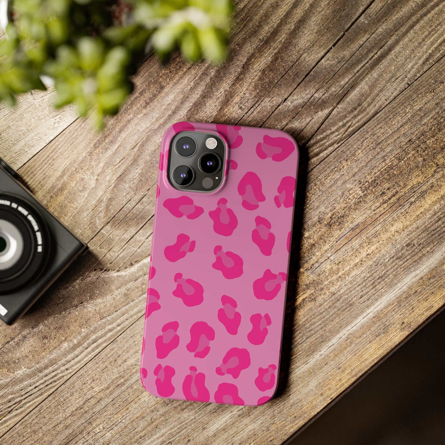 Pink Leopard Print Slim Phone Case - Stylish & Trendy Protection