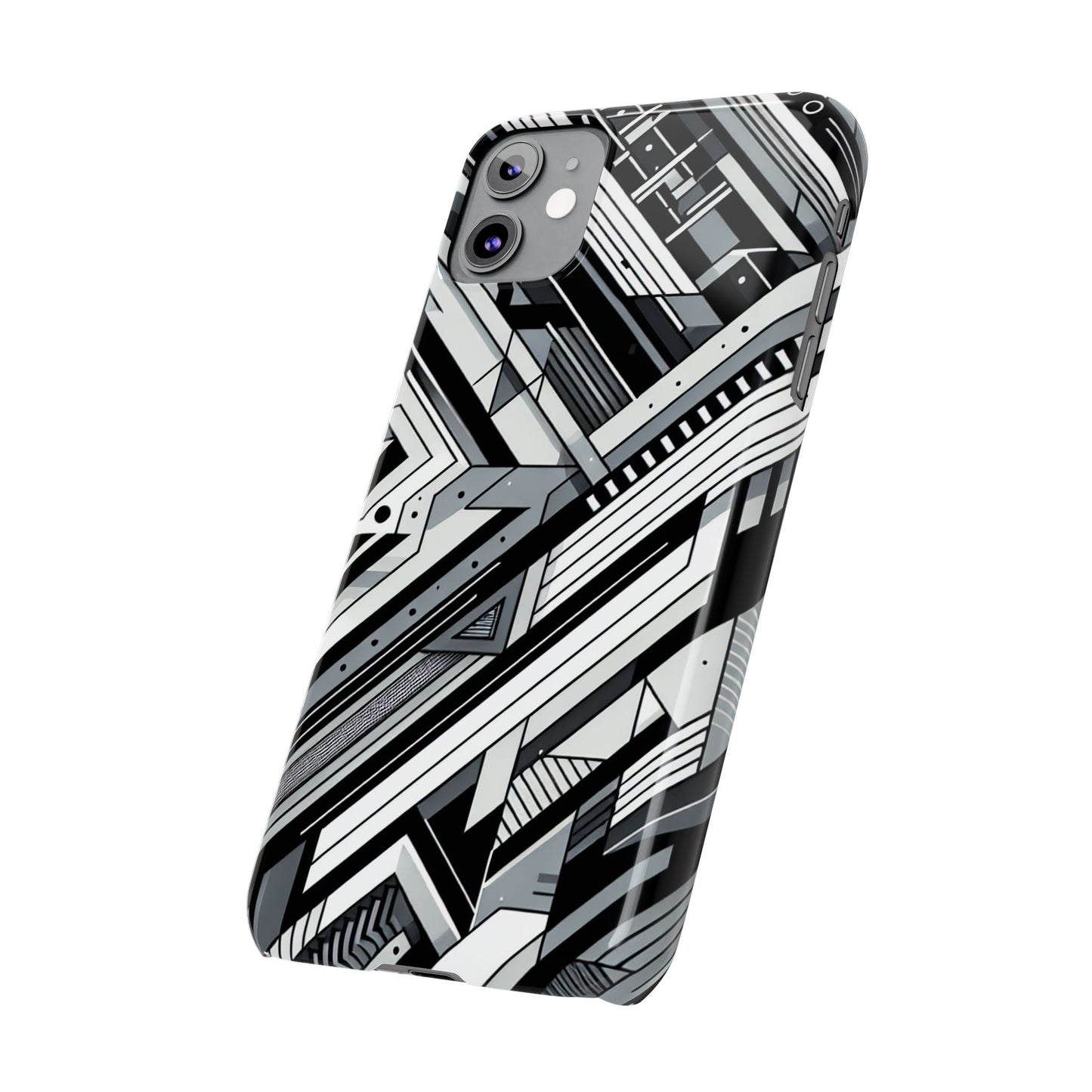 Modern Geometric Slim Phone Case - Stylish Abstract Design