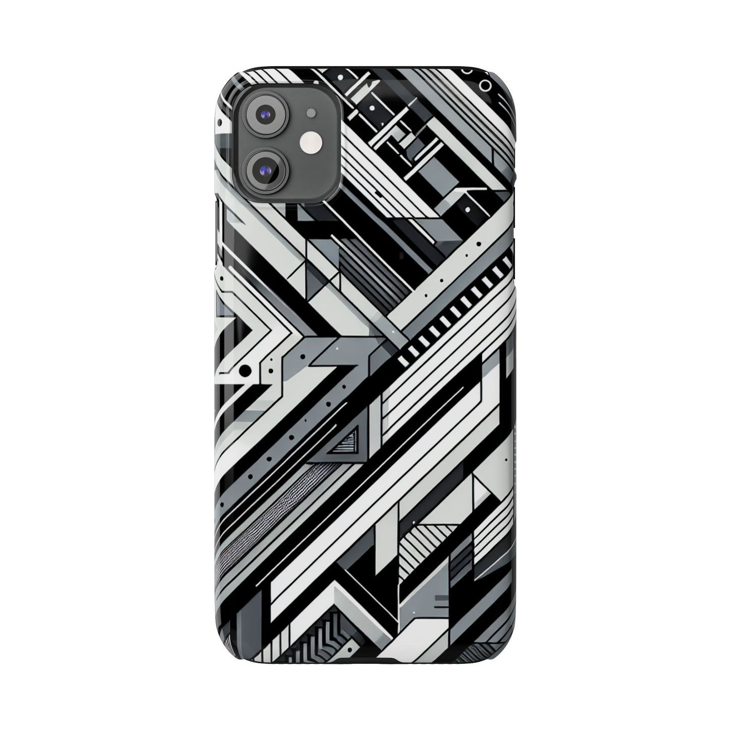 Modern Geometric Slim Phone Case - Stylish Abstract Design