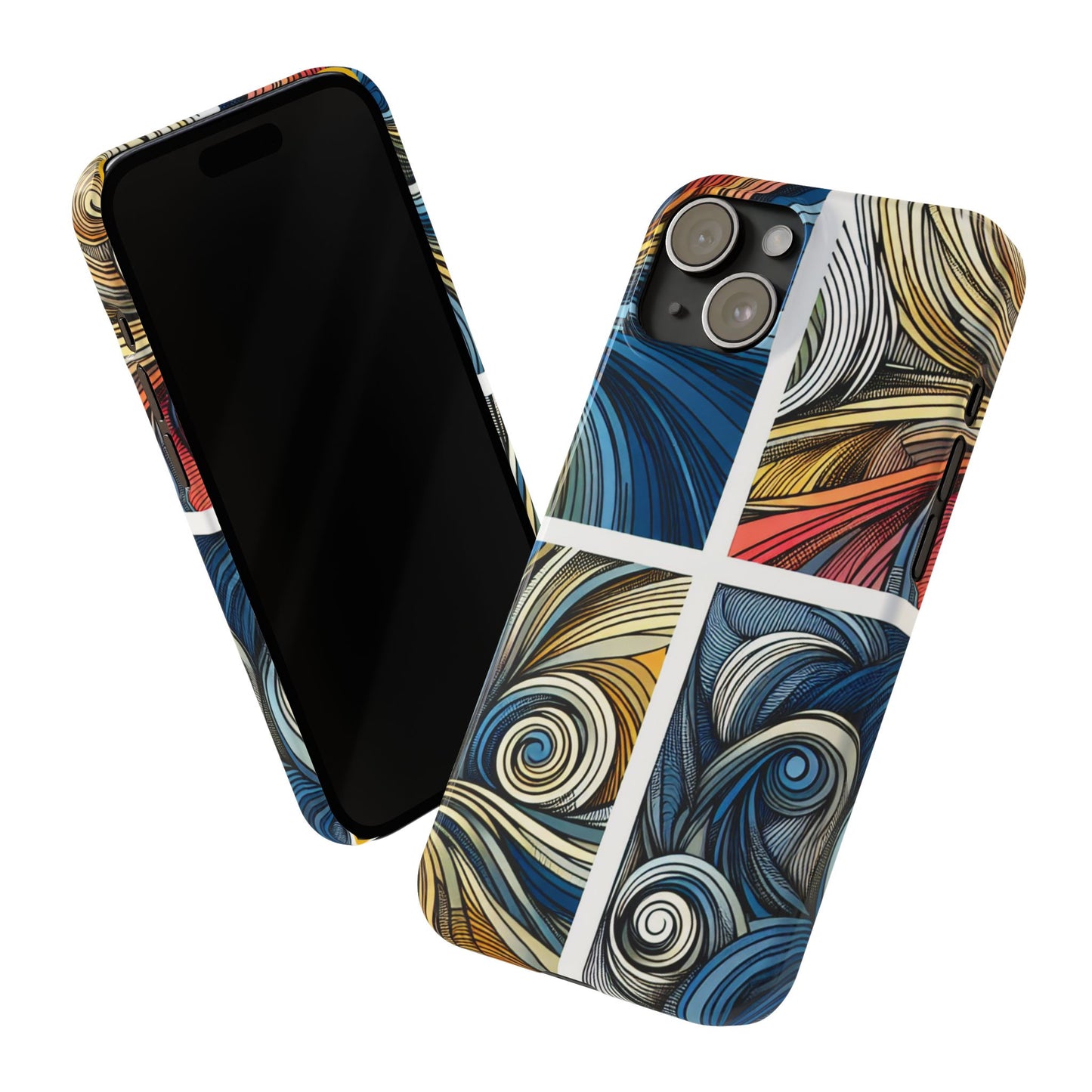 Artistic Slim Phone Cases - Colorful Swirl Design for Creative Souls