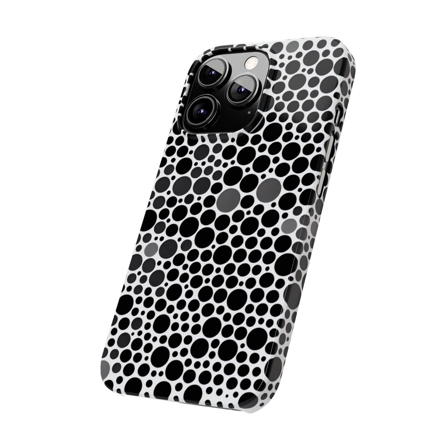 Modern Black Polka Dot Slim Phone Case - Stylish & Protective Cover