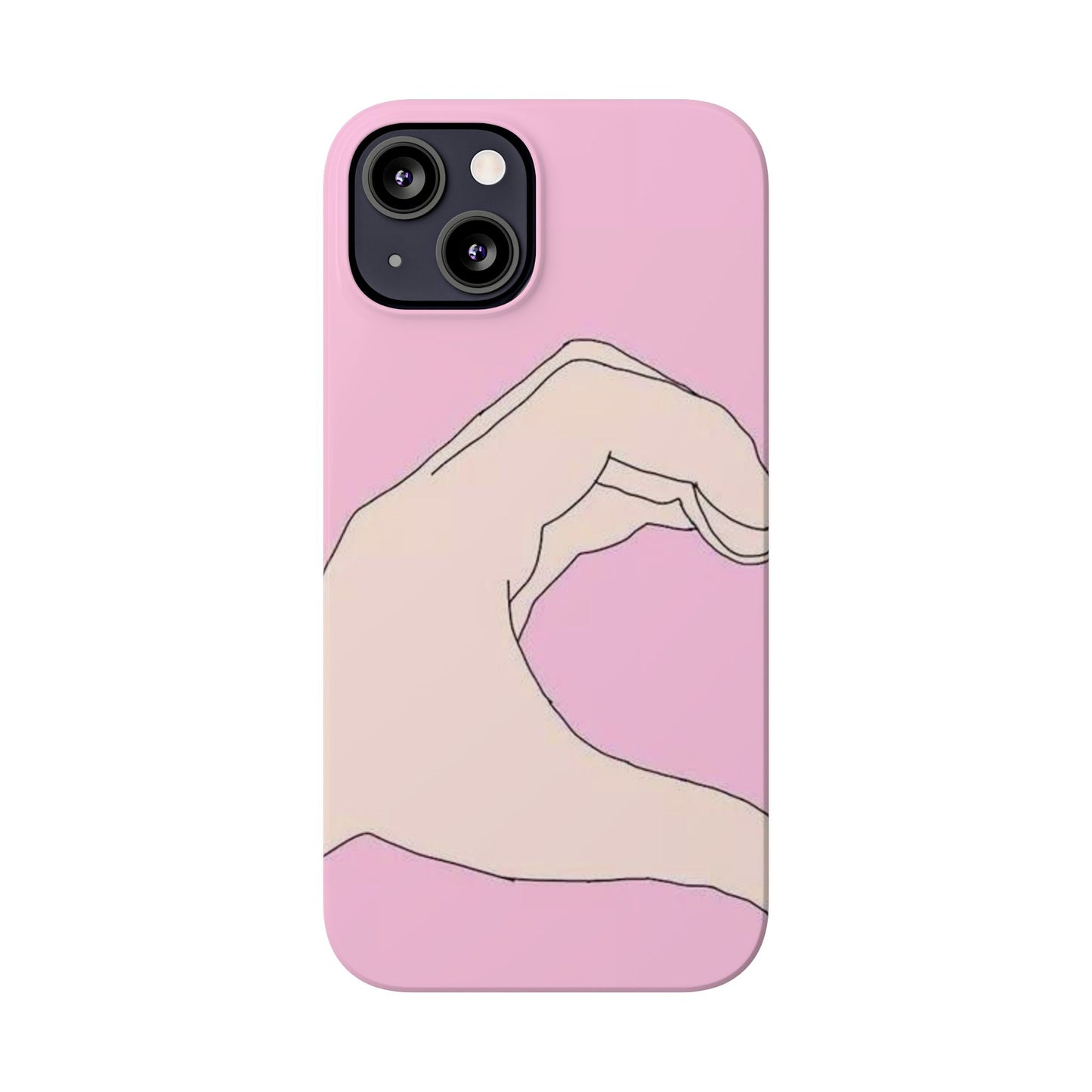 Cute Hand Heart Slim Phone Case - Stylish and Unique Phone Accessory