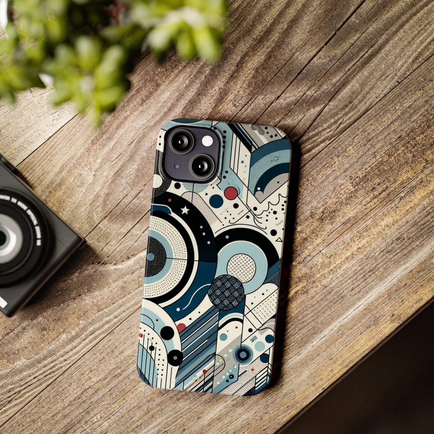 Stylish Geometric Slim Phone Case - Modern Abstract Design