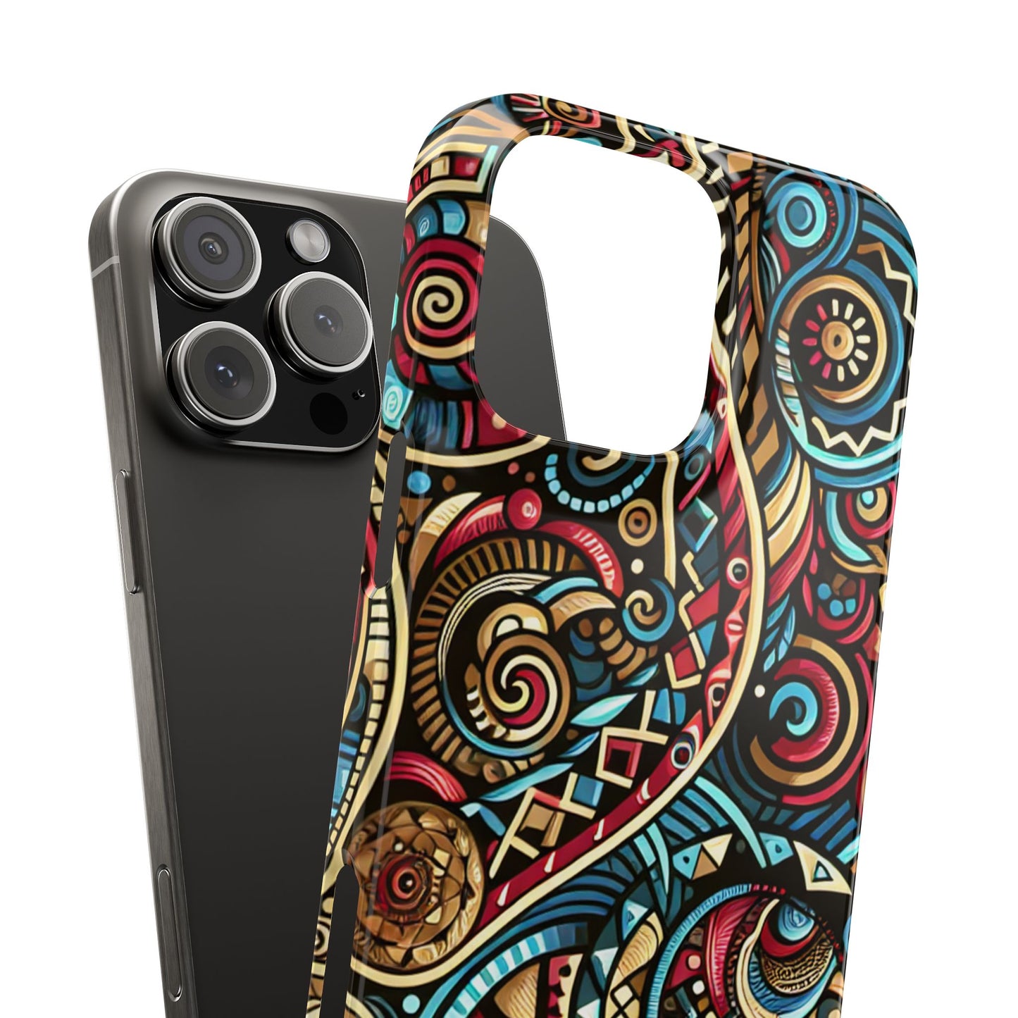 Vibrant Bohemian Slim Phone Case - Artistic Swirl Design