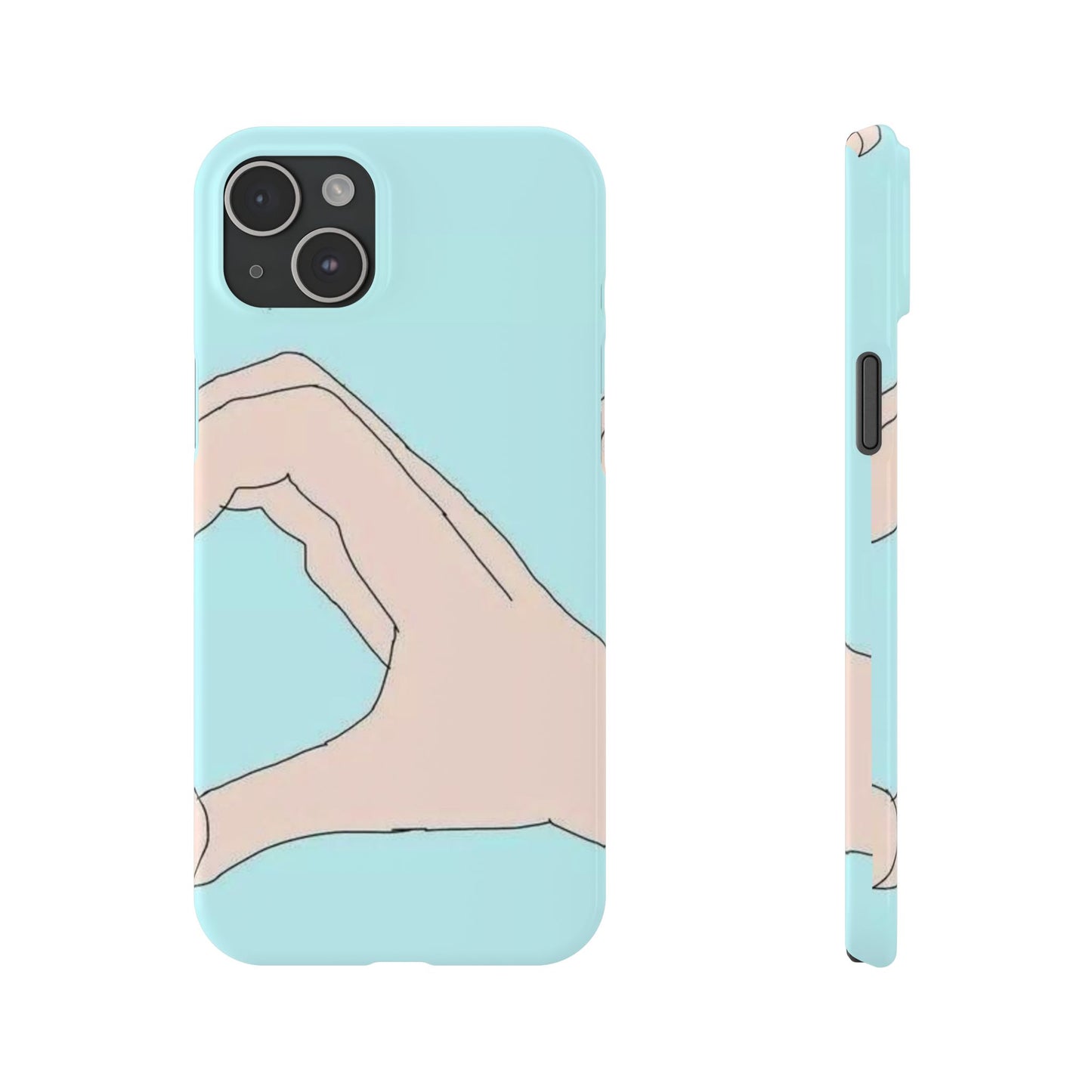 Artistic Heart Gesture Slim Phone Case - Perfect Gift for Loved Ones