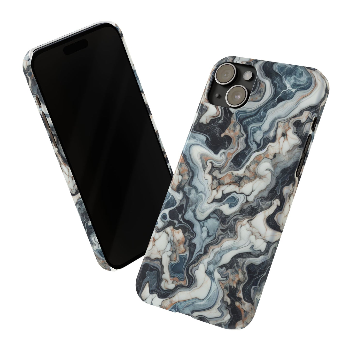 Artistic Marble Slim Phone Case - Elegant Design for Modern Aesthetics