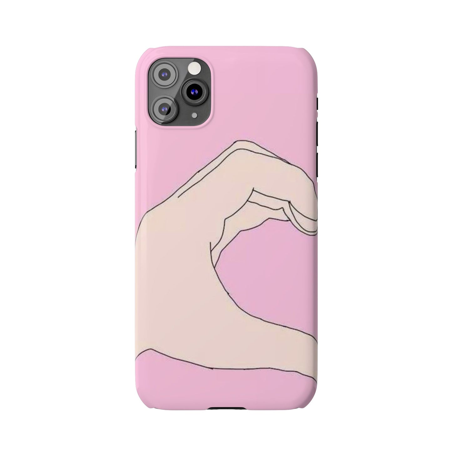 Cute Hand Heart Slim Phone Case - Stylish and Unique Phone Accessory