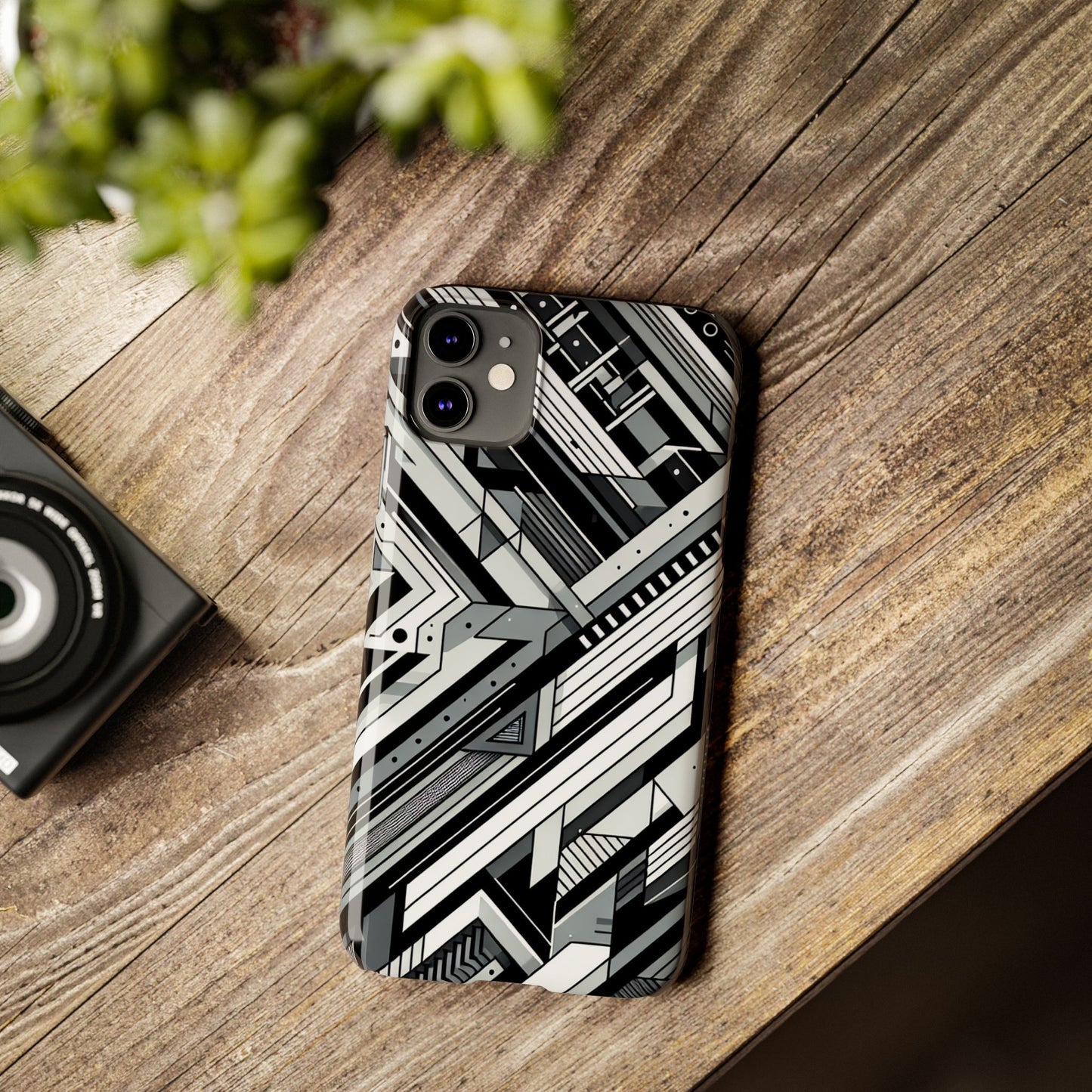 Modern Geometric Slim Phone Case - Stylish Abstract Design