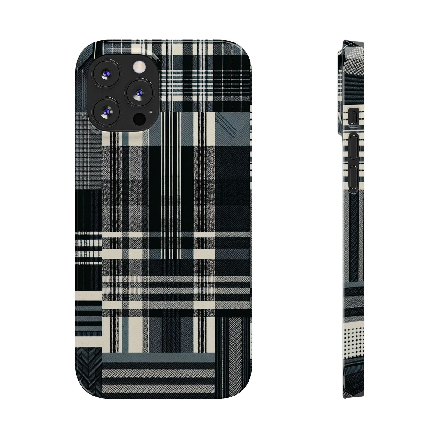 Chic Black and White Slim Phone Case - Stylish Protection for Your Device