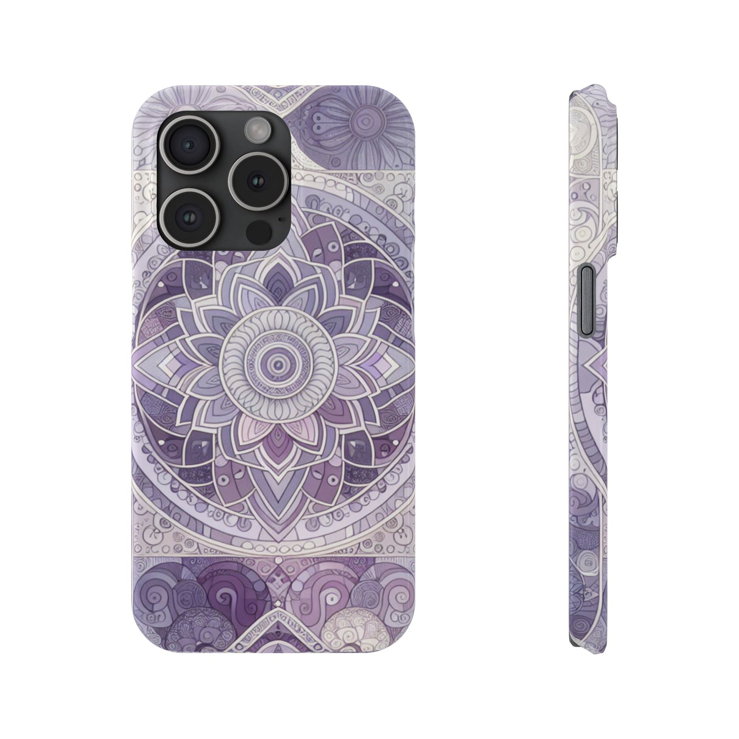 Elegant Mandala Slim Phone Case – Purple Harmony Design