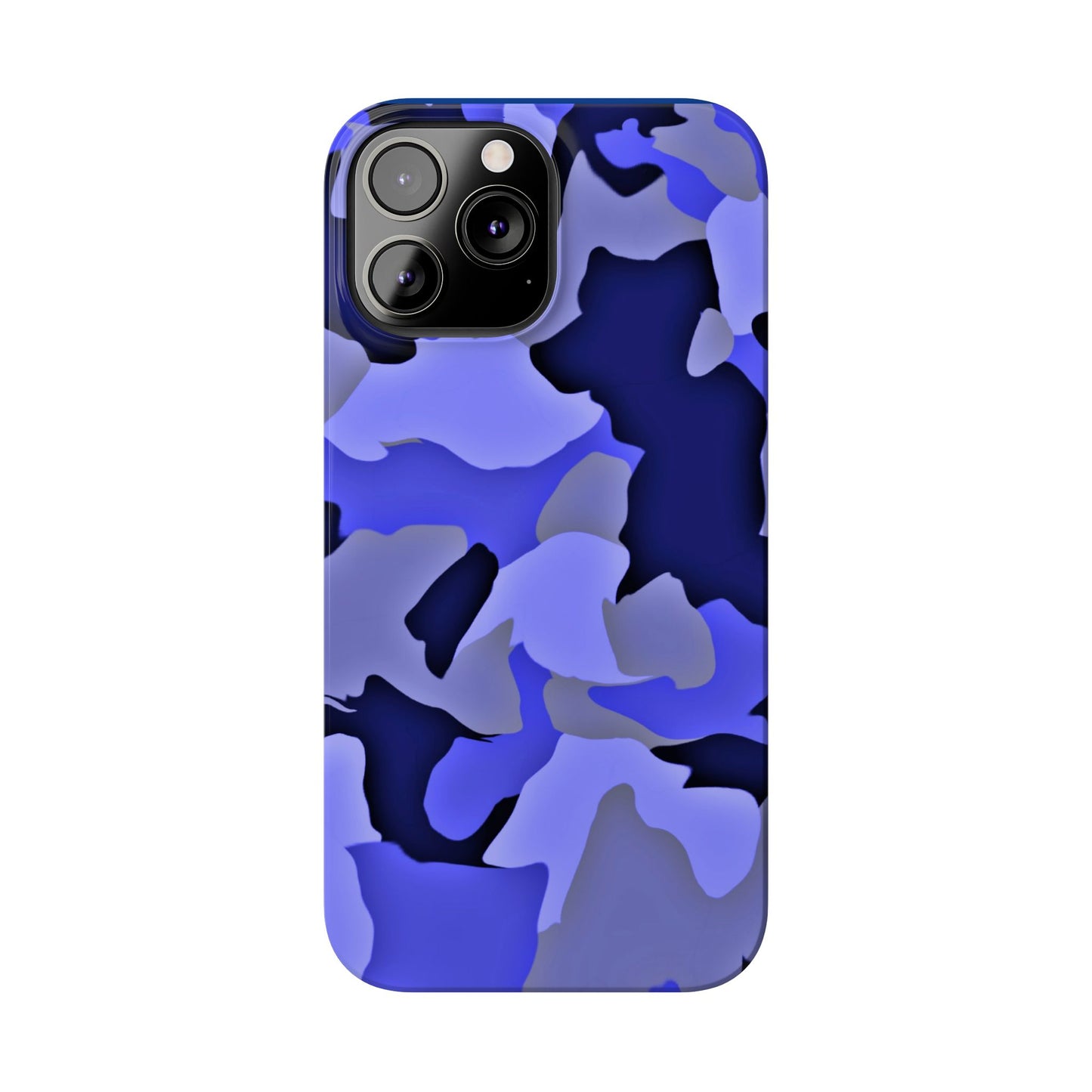 Stylish Slim Phone Case - Blue Abstract Camo Design for Trendsetters