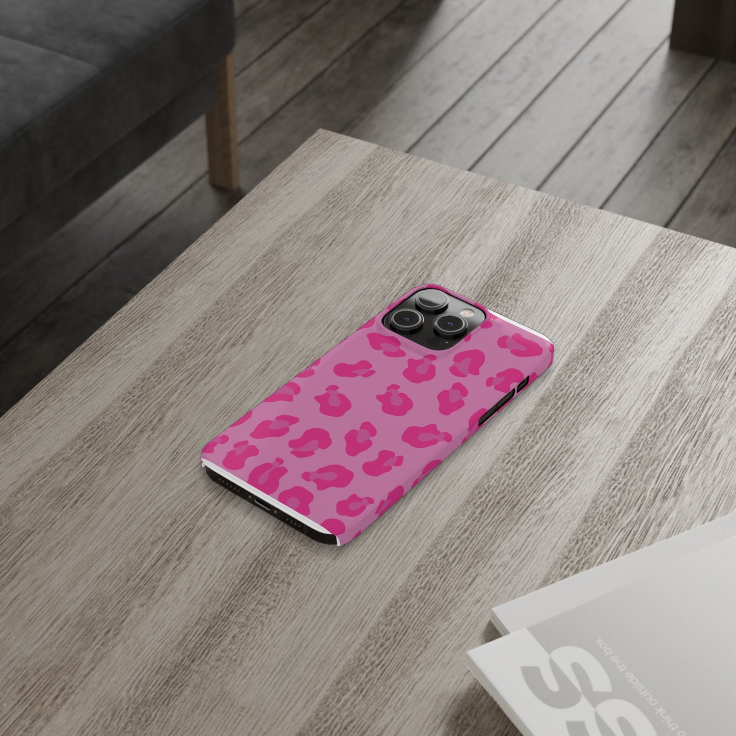 Pink Leopard Print Slim Phone Case - Stylish & Trendy Protection