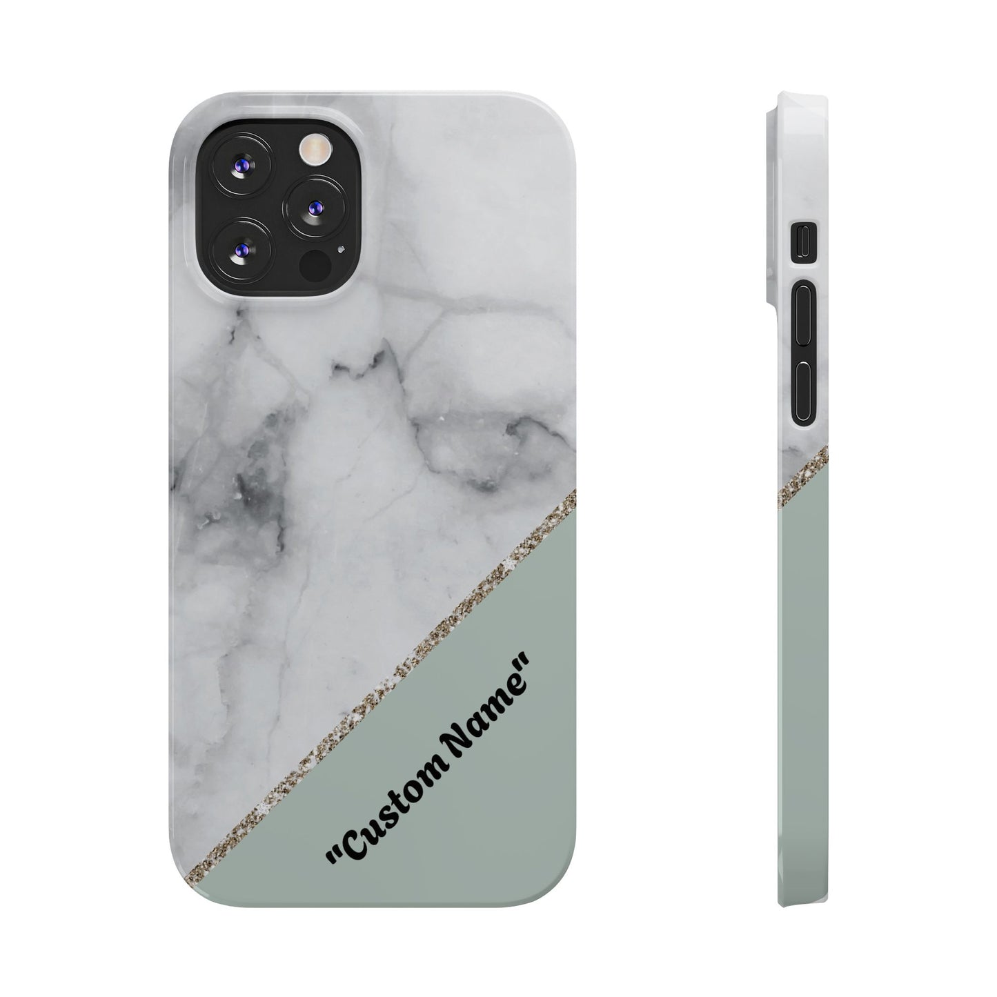 Custom Marble Slim Phone Case - Personalized Design for Trendy Protection