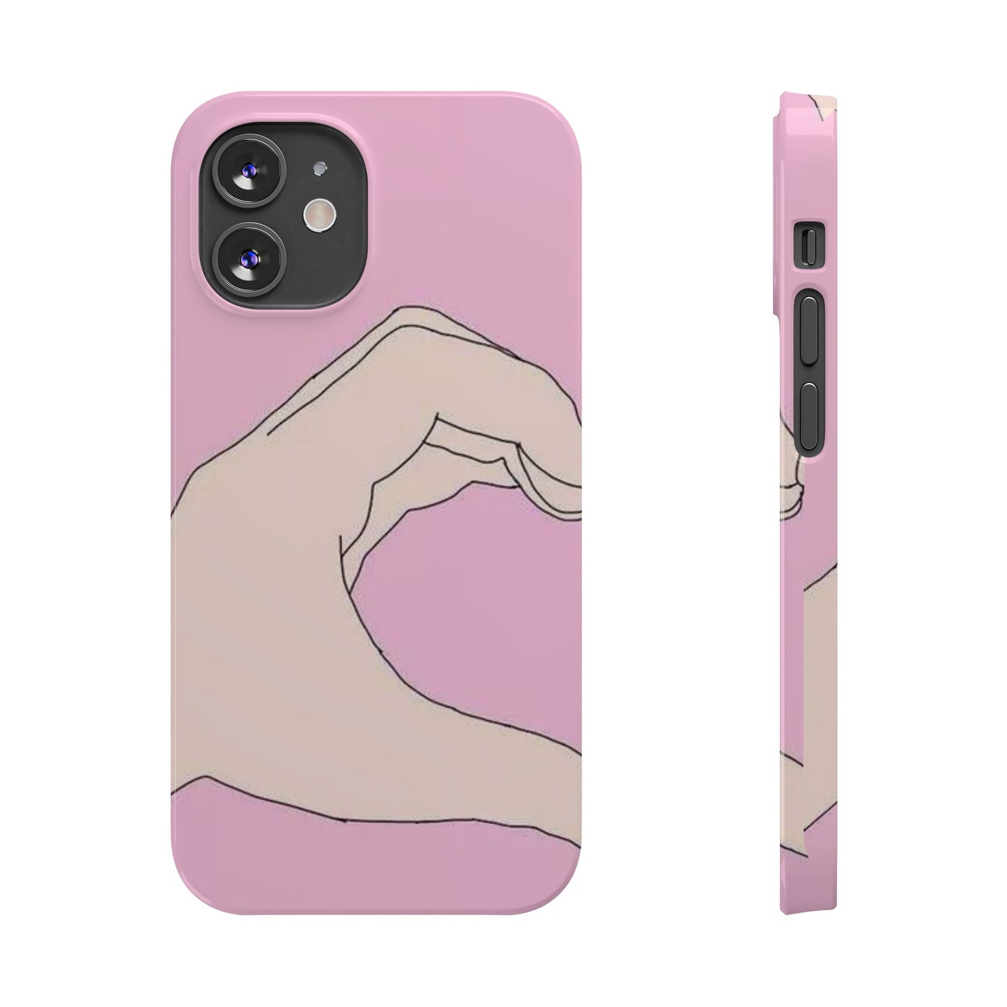 Cute Hand Heart Slim Phone Case - Stylish and Unique Phone Accessory