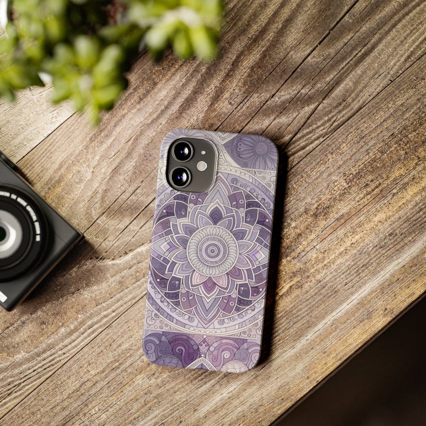 Elegant Mandala Slim Phone Case – Purple Harmony Design