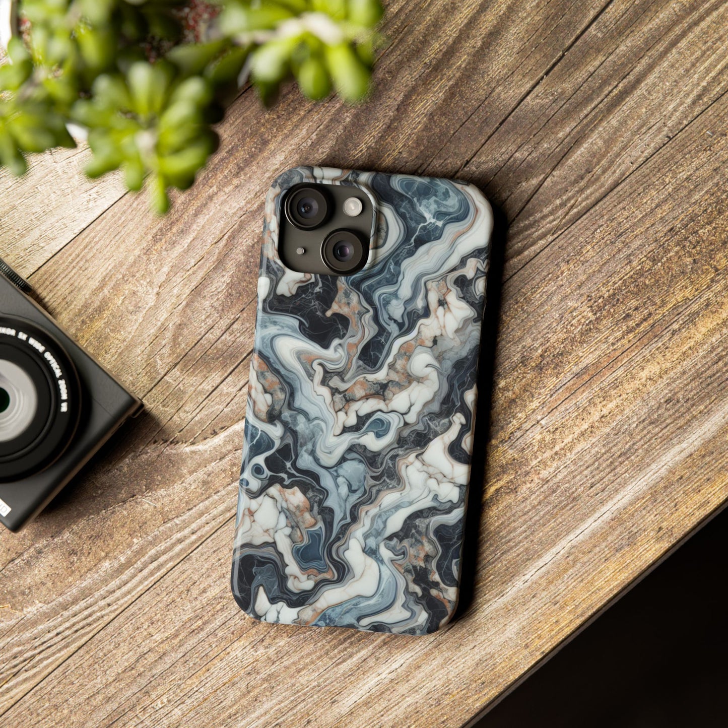 Artistic Marble Slim Phone Case - Elegant Design for Modern Aesthetics