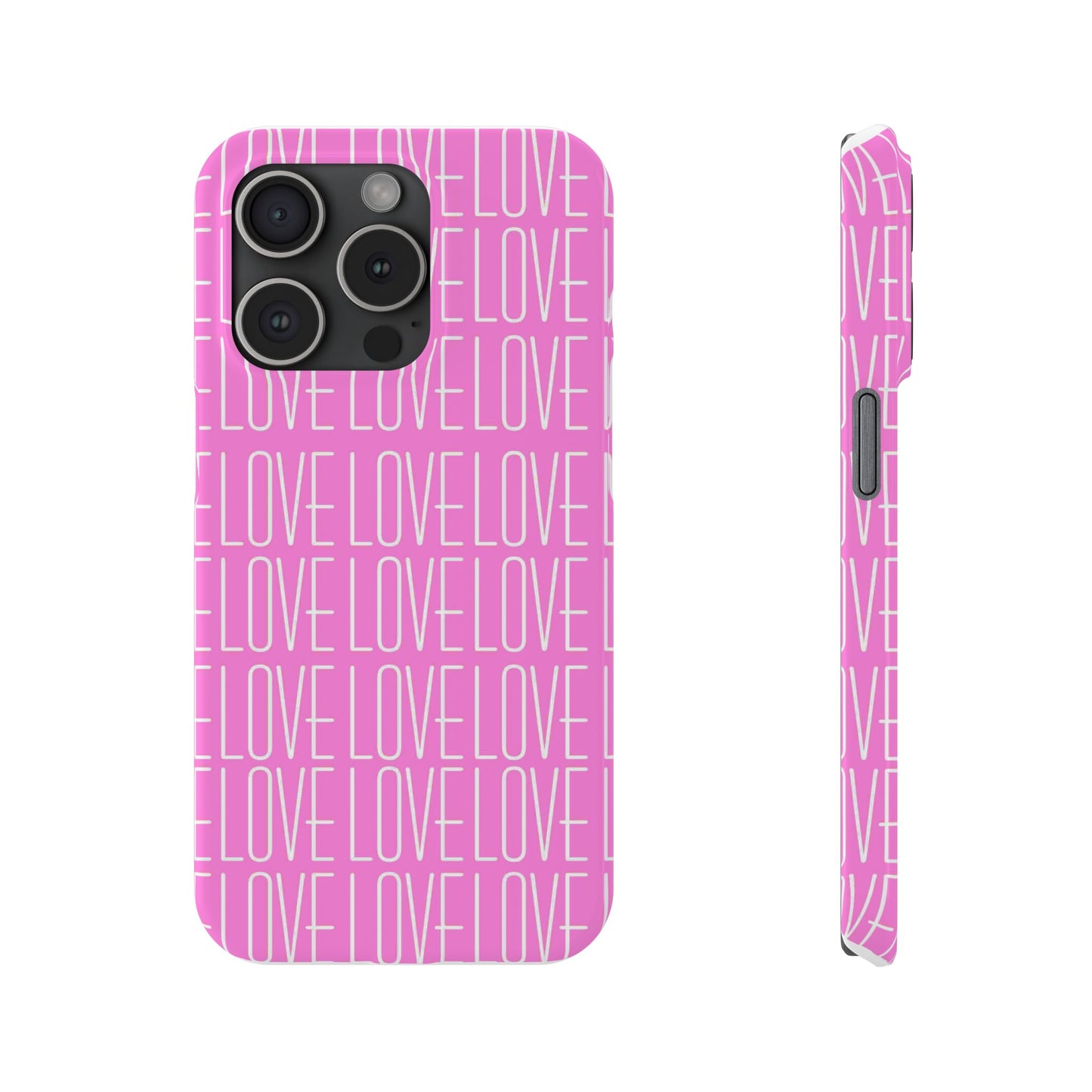 Pink Love Slim Phone Case - Perfect Gift for Valentine's Day, Anniversaries, and Loving Moments