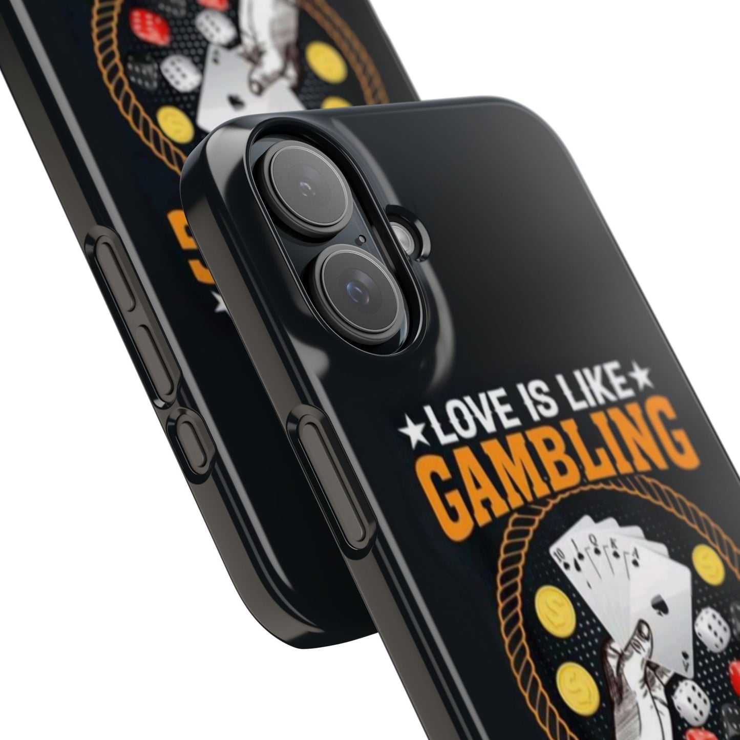 Gambling-Themed Slim Phone Case - 'Love is Like Gambling' Design